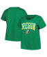 ფოტო #1 პროდუქტის Women's Green Oregon Ducks Plus Size Arch Over Logo Scoop Neck T-shirt
