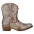 Фото #1 товара Roper Ingrid Metallic LeopardCheetah Snip Toe Cowboy Bootie Womens Brown Casual