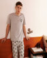 ფოტო #3 პროდუქტის Men's Stretch Jersey Pajama Set