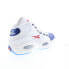 Фото #15 товара Reebok Question Mid Mens White Leather Lace Up Athletic Basketball Shoes