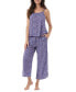 Фото #1 товара Women's 2-Pc. Tie-Strap Cami Pajamas Set