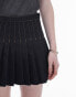 Topshop denim pleated mini skirt in raw indigo Синий, 36 - фото #3