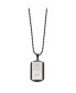 Brushed Black IP-plated with CZ DAD Dog Tag Ball Chain Necklace