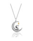 Womens Snoopy Moon Cubic Zirconia Necklace, 18''