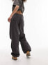 Фото #7 товара Topshop super oversized cotton parachute cargo pants in charcoal