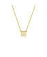 ფოტო #4 პროდუქტის Stilla Pendant, Square Cut, White, Gold-Tone Plated Necklace