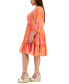Фото #3 товара Платье Taylor plus Size Printed с поясом на резинке и завязками на рукавах