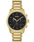 ფოტო #1 პროდუქტის Men's Trace Ionic Thin Gold-Tone 1 Steel Bracelet Watch, 44mm