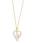 ფოტო #3 პროდუქტის Birthstone Gemstone & Diamond Accent Heart 18" Pendant Necklace in 14k Gold-Plated Sterling Silver