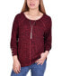 ფოტო #1 პროდუქტის Petite Long Sleeve Knit Top