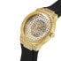 Фото #5 товара GUESS Ladies 39mm Watch - Black Strap Gold Tone Case Clear Dial