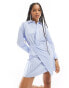 Фото #2 товара Mango wrap side stripe dress in light blue