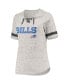 ფოტო #3 პროდუქტის Women's Heathered Gray Buffalo Bills Plus Size Lace-Up V-Neck T-shirt