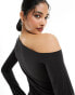 Фото #3 товара Weekday Kiara one shoulder long sleeve top in black