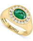 ფოტო #1 პროდუქტის EFFY® Men's Emerald (1-1/2 ct. t.w.) & Diamond (1/2 ct. t.w.) Halo Ring in 14k Gold