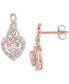 ფოტო #1 პროდუქტის Morganite (1 ct. t.w.) & Diamond (1/8 ct. t.w.) Heart Drop Earrings in 10k Rose Gold