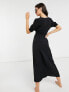 The Frolic Exclusive beach wrap maxi summer dress in black