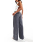 Extro & Vert drawstring tailored trousers in grey stripe