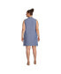 ფოტო #2 პროდუქტის Plus Size Sleeveless Cotton Poplin Dress
