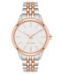 ფოტო #1 პროდუქტის Women's Quartz Two-Tone Alloy Link Bracelet Watch, 34mm