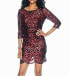 Фото #1 товара Crystal Doll Women's Juniors Sequined Boat Neck Party Dress Black Burgundy M