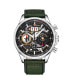 ფოტო #1 პროდუქტის Men's Aviator Green Leather , Black Dial , 45mm Round Watch