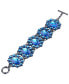 ფოტო #1 პროდუქტის Black-Tone Sapphire Blue Faceted Toggle Bracelet