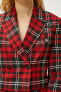 Kadın Kırmızı Ekose Ceket 3SAK50019PW