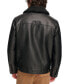 Men's Sherpa-Trim Faux-Leather Trucker Jacket