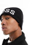 Hugo Boss – Beanie in Schwarz mit großem Logo