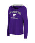 Фото #3 товара Women's Purple Kansas State Wildcats Catalina Hoodie Long Sleeve T-shirt