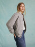 Фото #9 товара Miss Selfridge brushed oversized bomber jacket with contrast stitching