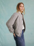 Miss Selfridge brushed oversized bomber jacket with contrast stitching