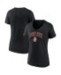 ფოტო #1 პროდუქტის Women's Black Florida State Seminoles Evergreen Campus V-Neck T-shirt