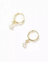 Kingsley Ryan diamante teardrop hoop earrings in gold plated