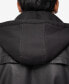 Фото #6 товара Men's Grainy Polyurethane Hooded Jacket with Faux Shearling Lining