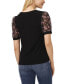 Women's Mixed Media Puff Sleeve Bouquet Knit Top