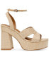 Фото #2 товара Women's Waylan Raffia Platform Crossband Dress Sandals