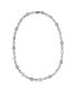 Фото #1 товара Sterling Silver White Gold Plated Cubic Zirconia Micro Pave Oval Shape Necklace