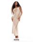 Miss Selfridge petite satin asym cowl maxi dress