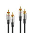 PureLink 2x RCA Stereo Audio Cable 3.0m - 2 x RCA - Male - 2 x RCA - Male - 3 m - Black