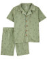 Фото #3 товара Kid 2-Piece Palm Tree Coat-Style Loose Fit Pajama Set 8