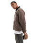 Фото #1 товара Jack & Jones padded worker jacket with contrast collar in washed brown