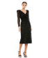 ფოტო #2 პროდუქტის Women's Embellished V Neck Illusion Long Sleeve Column Midi