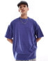 Фото #1 товара ASOS DESIGN oversized t-shirt with cover stitch detailing in blue