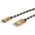 Фото #2 товара ROLINE 11.02.8820 - 1.8 m - USB C - Micro-USB B - USB 2.0 - Black - Gold