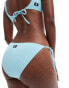 Calvin Klein Tie Side Bikini Bottoms - CK Monogram Texture in Sail Aqua