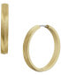 ფოტო #2 პროდუქტის Harlow Linear Texture Gold-Tone Stainless Steel Hoop Earrings