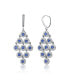 ფოტო #2 პროდუქტის Cubic Zirconia Sterling Silver Rhodium Plated Sapphire Round Chandelier Earrings