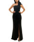 Juniors' Ruffled One-Shoulder Gown